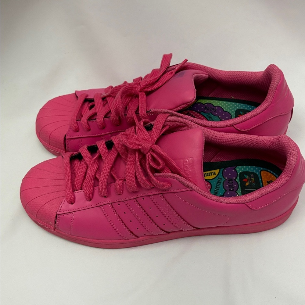 Adidas Superstar Pharrell Williams Pink Mens Size 12 Shoes Originals - Picture 5 of 15